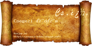 Csegezi Ádám névjegykártya